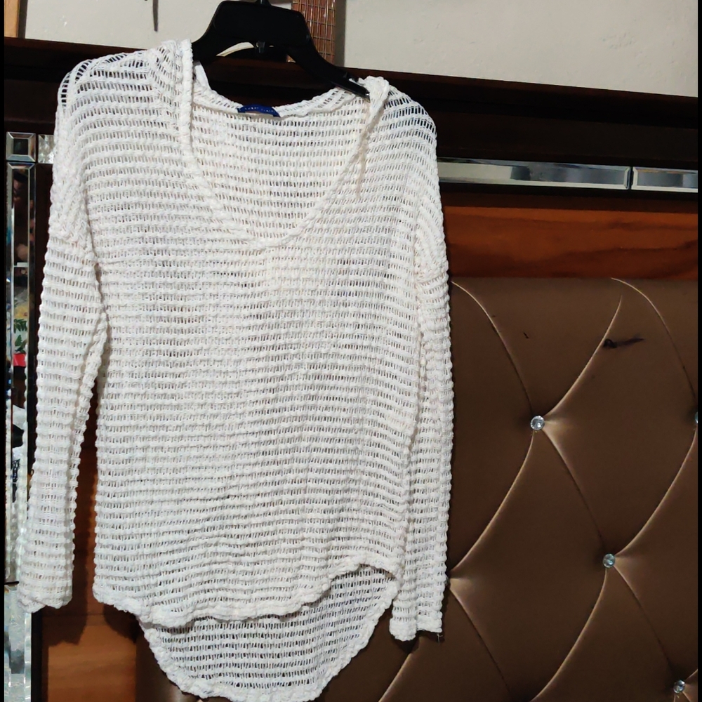 Sweet Claire  lace sweater hoodie size small white